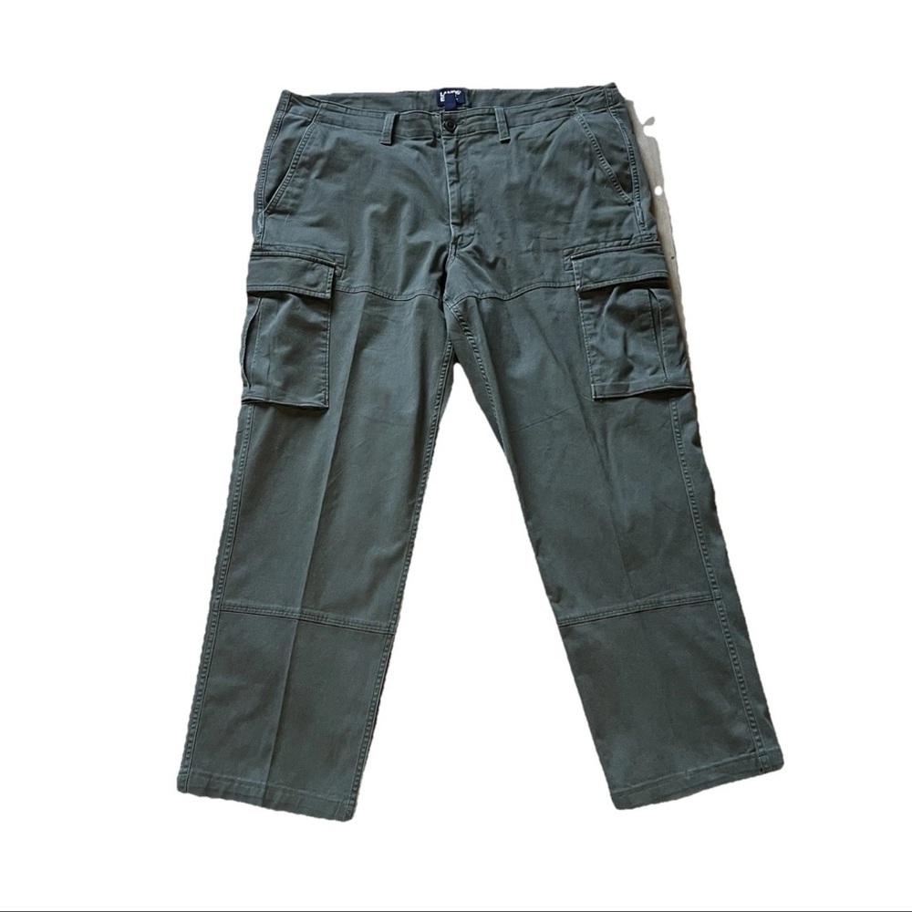 Lands End Army Green Cargo Pants Men’s 40x29 Outdoorsy Woodsmen Fisherman Hike